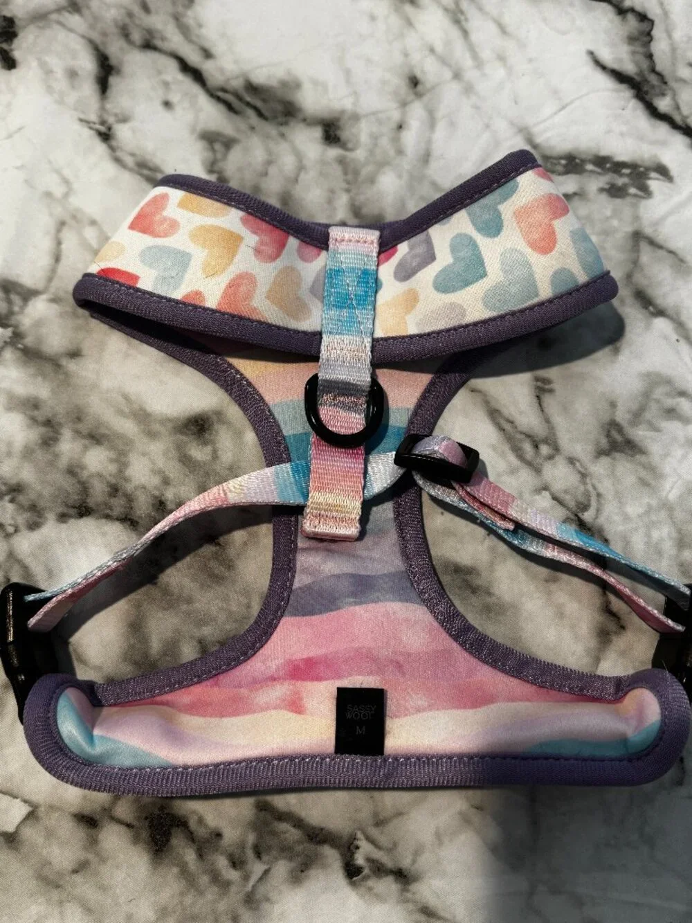 Sassy Woof Dog Harness Size M Heart Pattern
